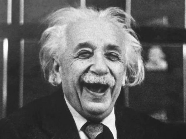 Albert Einstein laughing