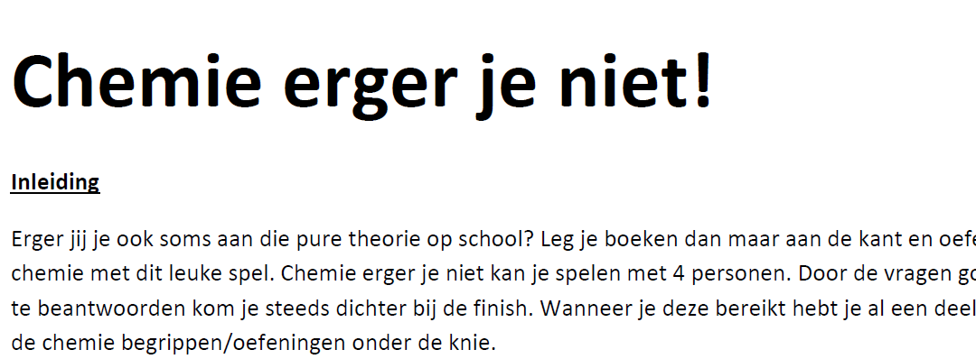 Chemie erger je niet: PSE