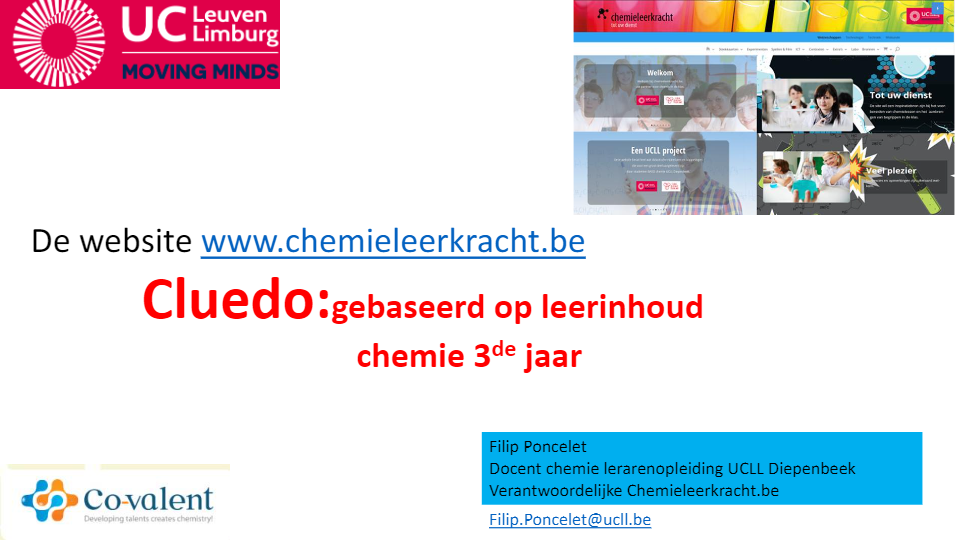 Webinar Cluedospel leerstof chemie eerste jaar