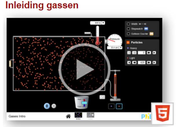 Werkblad : simulatie ideale gaswet